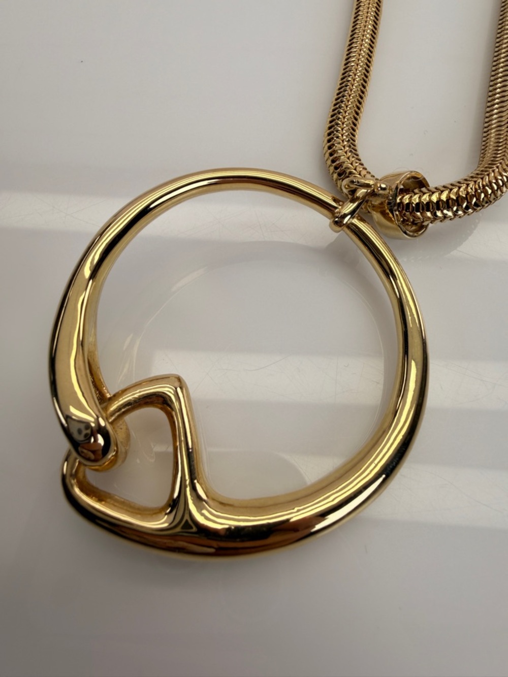 Givenchy Gold-Tone Statement Circle Pendant Necklace - Picture 8 of 8